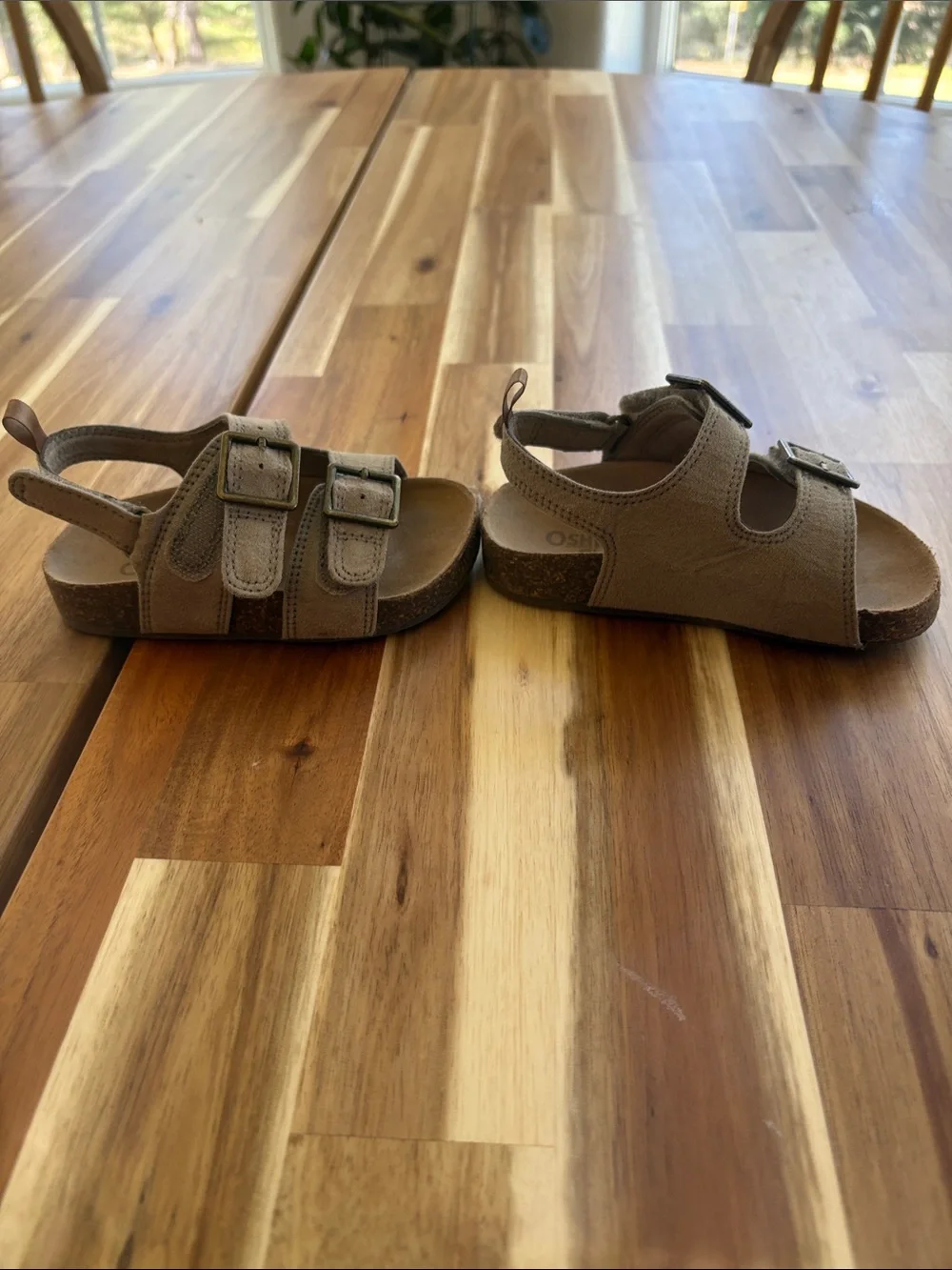 OshKosh B'gosh Tan Suede Double-Buckle Kids Sandals
